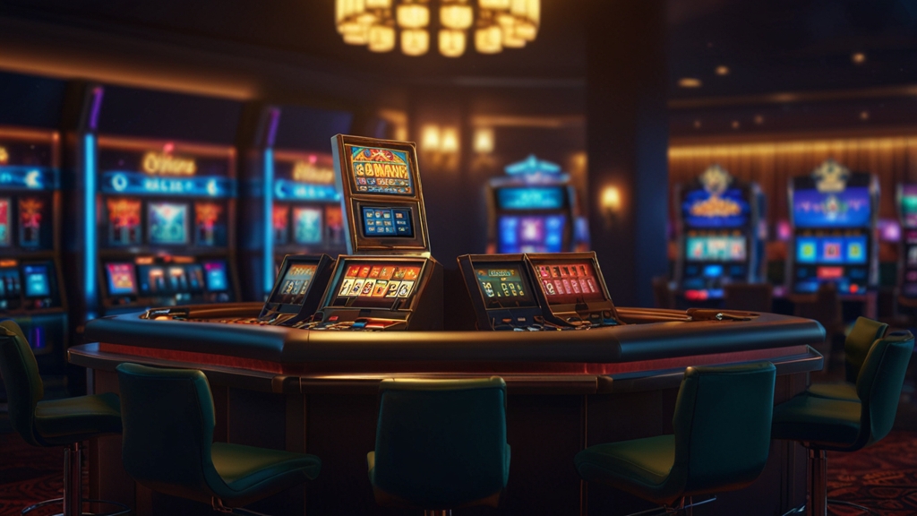 Casino-Kasse mit Symbolen für Karte, Bank und E-Wallet